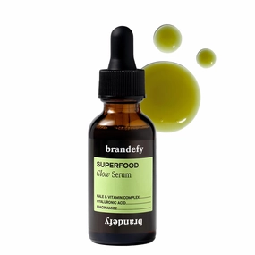 Brandefy Superfood Glow Serum - Kale & Vitamin Complex, Hyaluronic Acid, Niacinamide - Hydrating, Antioxidant Serum for Radiant Skin, Made in the Canada (1 Fl Oz)