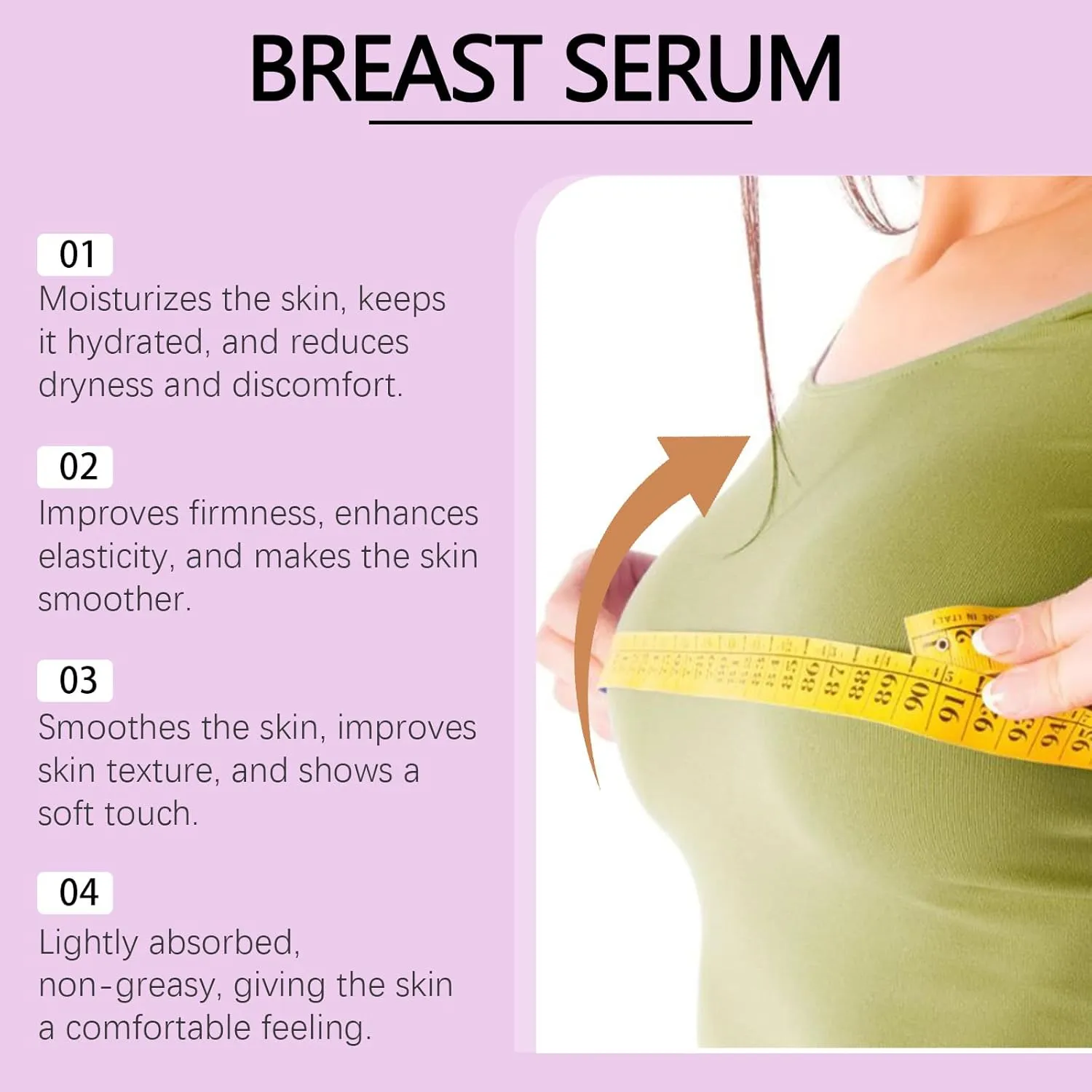 Breast Firming Serum with Acai and Dragon Fruit, Deep Moisturizing, Antioxidant Boost, 90ml/3 FL.OZ (1pcs)