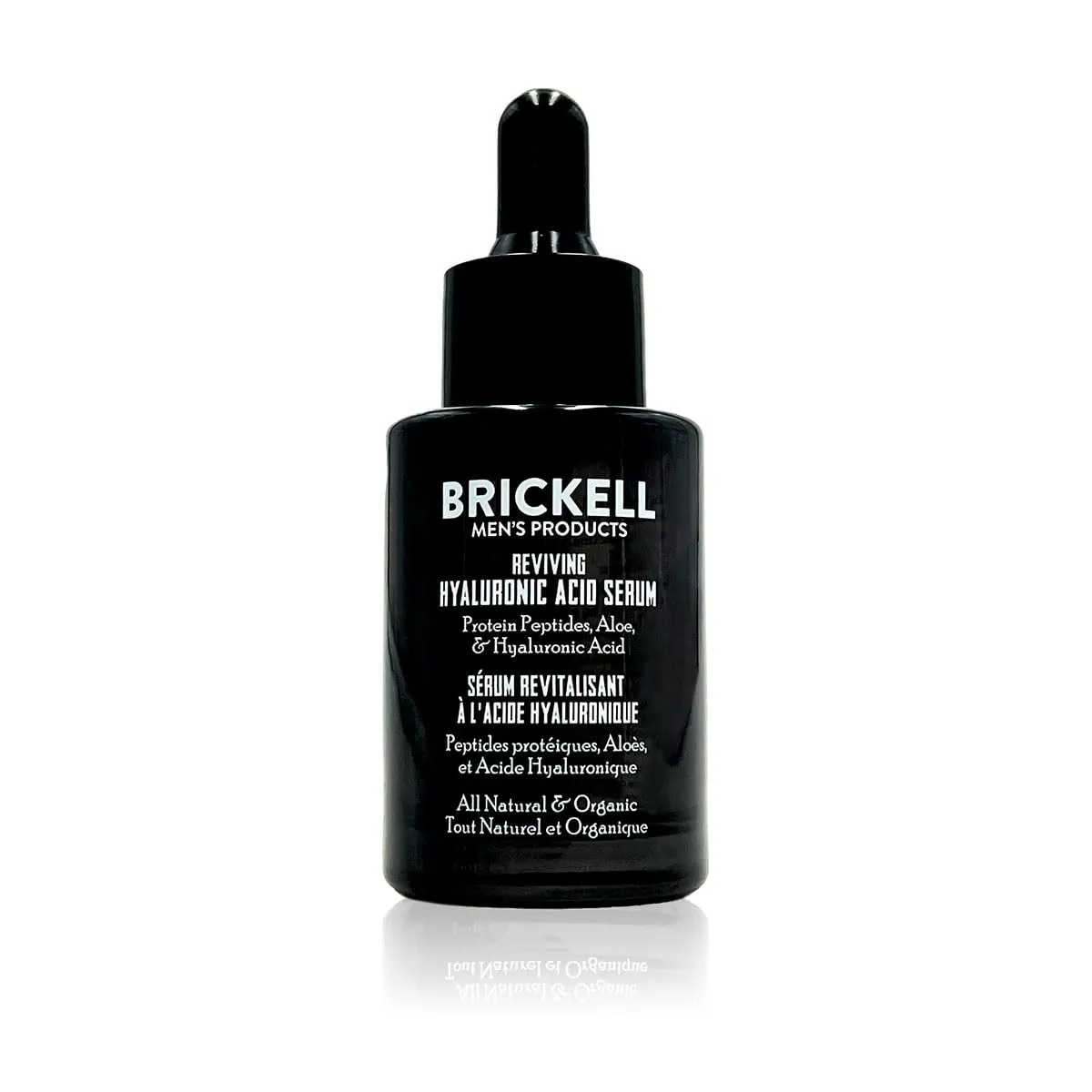 Brickell Men's Anti Aging Hyaluronic Acid Serum for Face, Reviving Day Serum for Men, Natural and Organic with Protein Peptides to Restore Firmness and Collagen, 1 Ounce, Scented