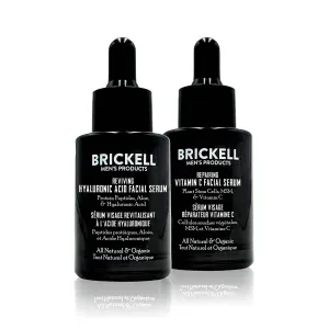 Brickell Men's Daily Anti-Aging Day and Night Serum Routine, All Natural and Organic, Scented