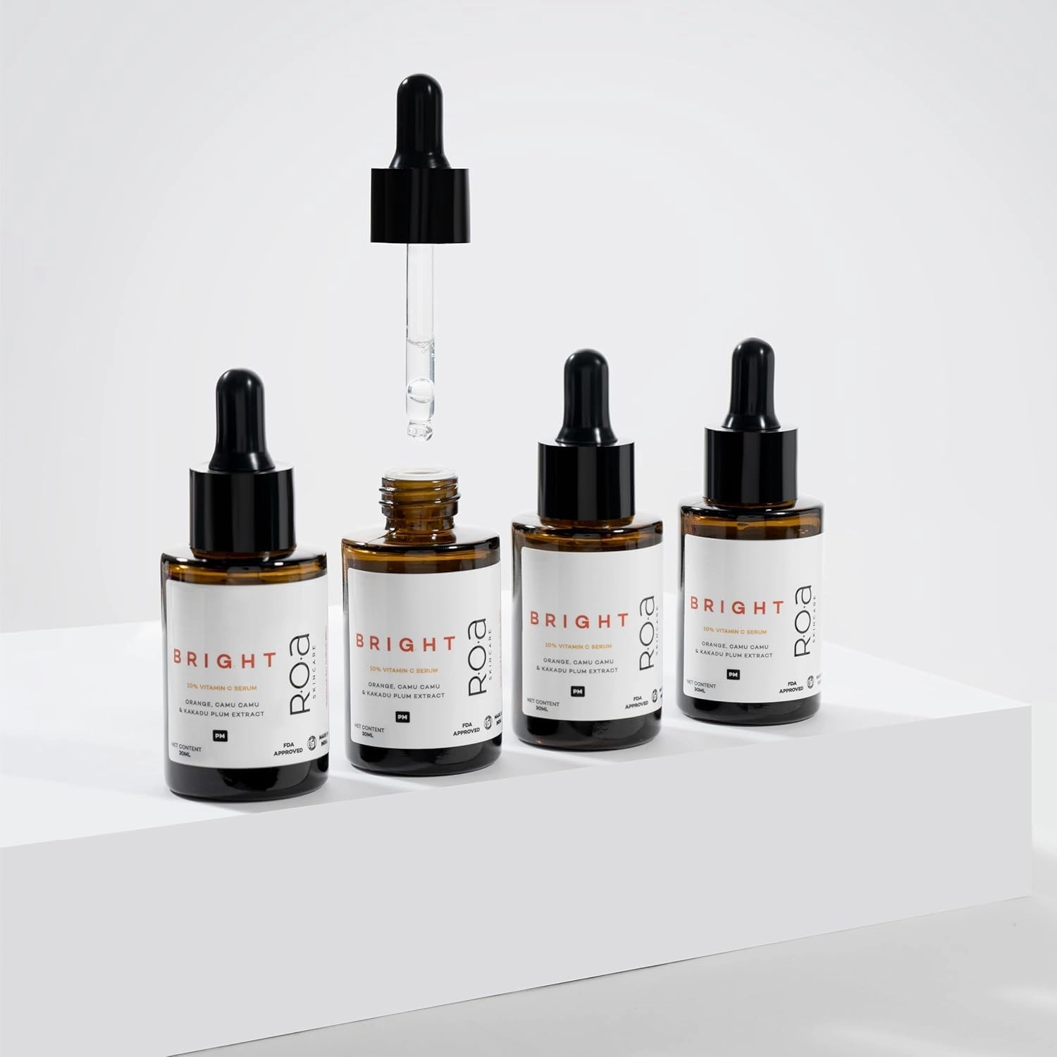 BRIGHT 10% Vitamin C face serum for Men and women 30ml | Brightening glow Vitamin C face serum for dry sensitive or combination skin with Orange, Kakadu plum and Camu Camu extract