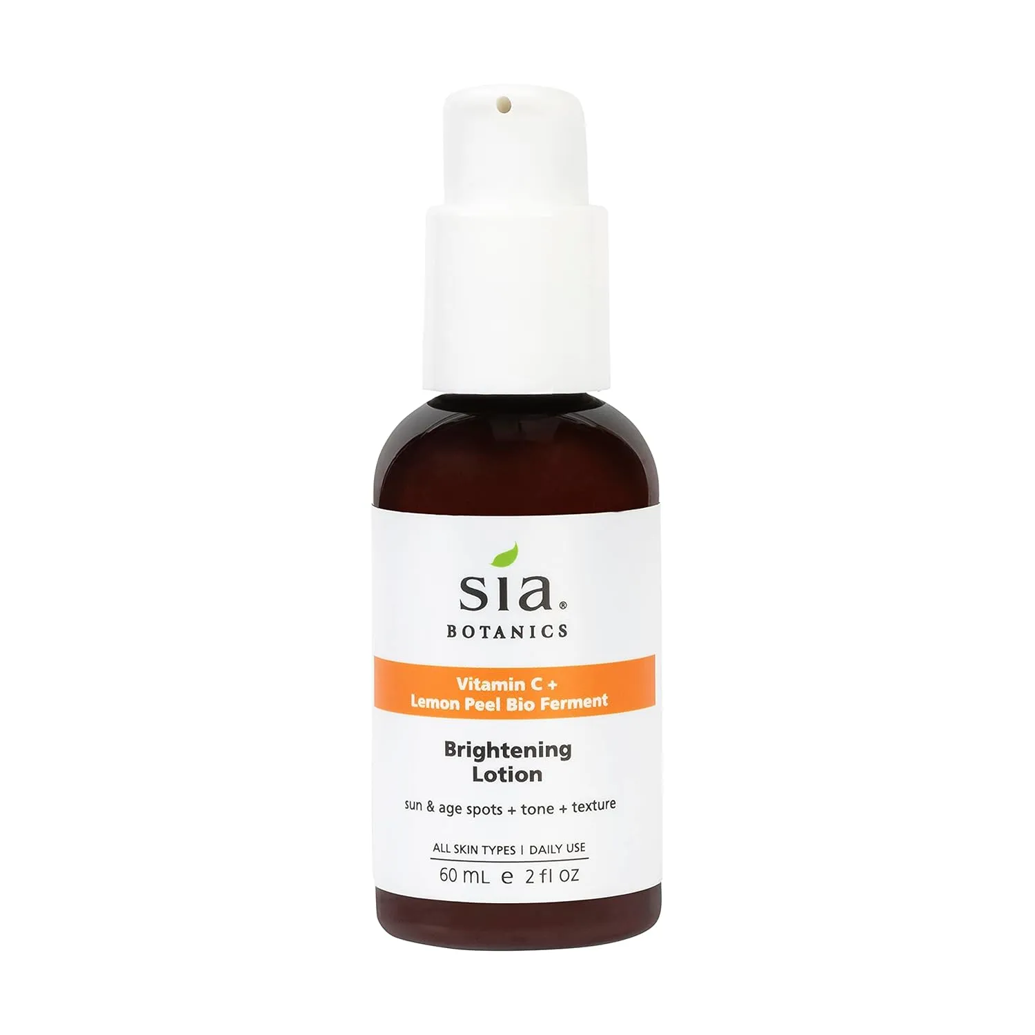Brightening Face Lotion (59ml/2oz Pump Bottle) | Facial Moisturizer w/Vitamin C, Lemon Peel Bio Ferment, Aloe Vera | Natural, Clean, Botanical Skincare for Women