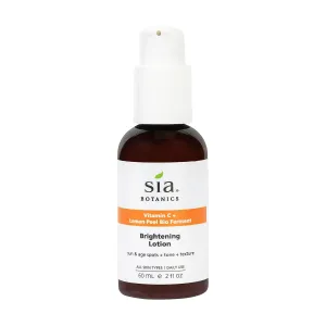Brightening Face Lotion (59ml/2oz Pump Bottle) | Facial Moisturizer w/Vitamin C, Lemon Peel Bio Ferment, Aloe Vera | Natural, Clean, Botanical Skincare for Women