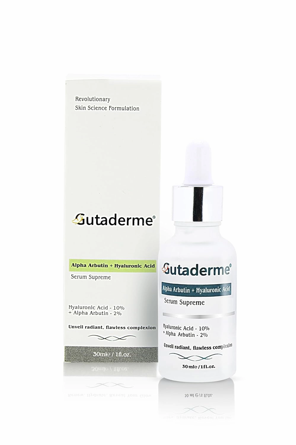 Brightening & Glow Face Serum with Alpha Arbutin 2%   Hyaluronic Acid 10% - Reduces Dark Spots, Fine Lines - Multi-Depth Hydration Serum for Radiant Skin - 1fl. oz