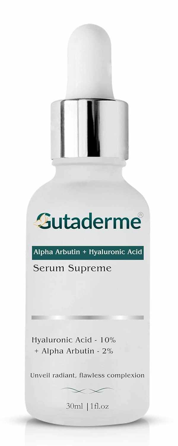 Brightening & Glow Face Serum with Alpha Arbutin 2%   Hyaluronic Acid 10% - Reduces Dark Spots, Fine Lines - Multi-Depth Hydration Serum for Radiant Skin - 1fl. oz