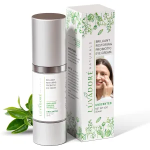 Brilliant Restoring Probiotic Eye Cream – Under Eye Cream with Caffeine, Green Tea, Hyaluronic Acid, Botanical Ingredients – Facial Serum for Puffy Eyes, Dark Circles, Wrinkles