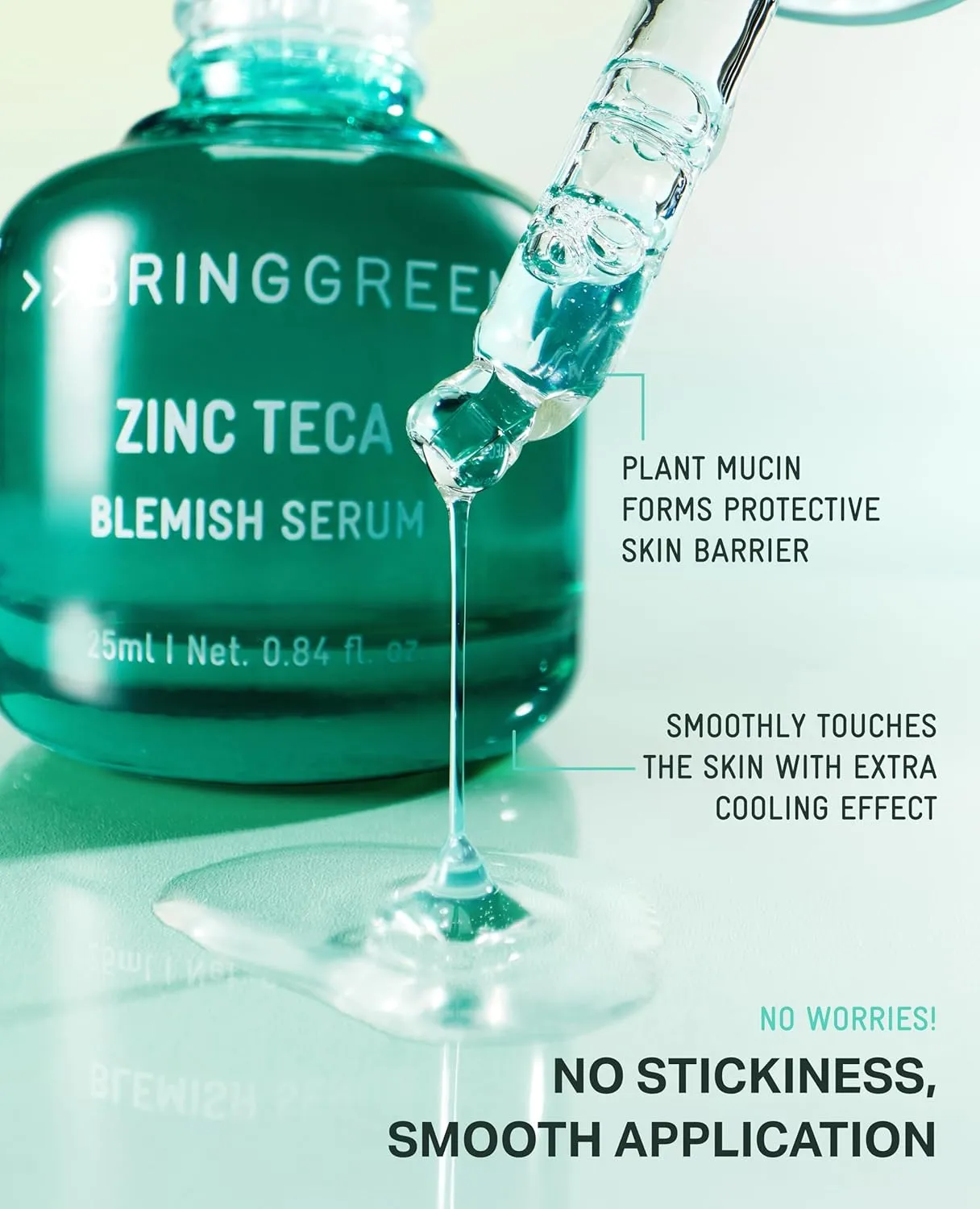 BRING GREEN Zinc Teca Trouble Serum | Mild Acne Serum, Soothing effect to Troubled Skin, Improves Skin in 3 Days