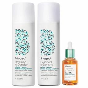Briogeo Destined for Density Trio, Includes 8oz Caffeine   Biotin Peptide Density Shampoo   Conditioner, 1.5oz Density Serum, Featuring Biotin for Increasing Hair Thickness, Vegan, Cruelty-Free