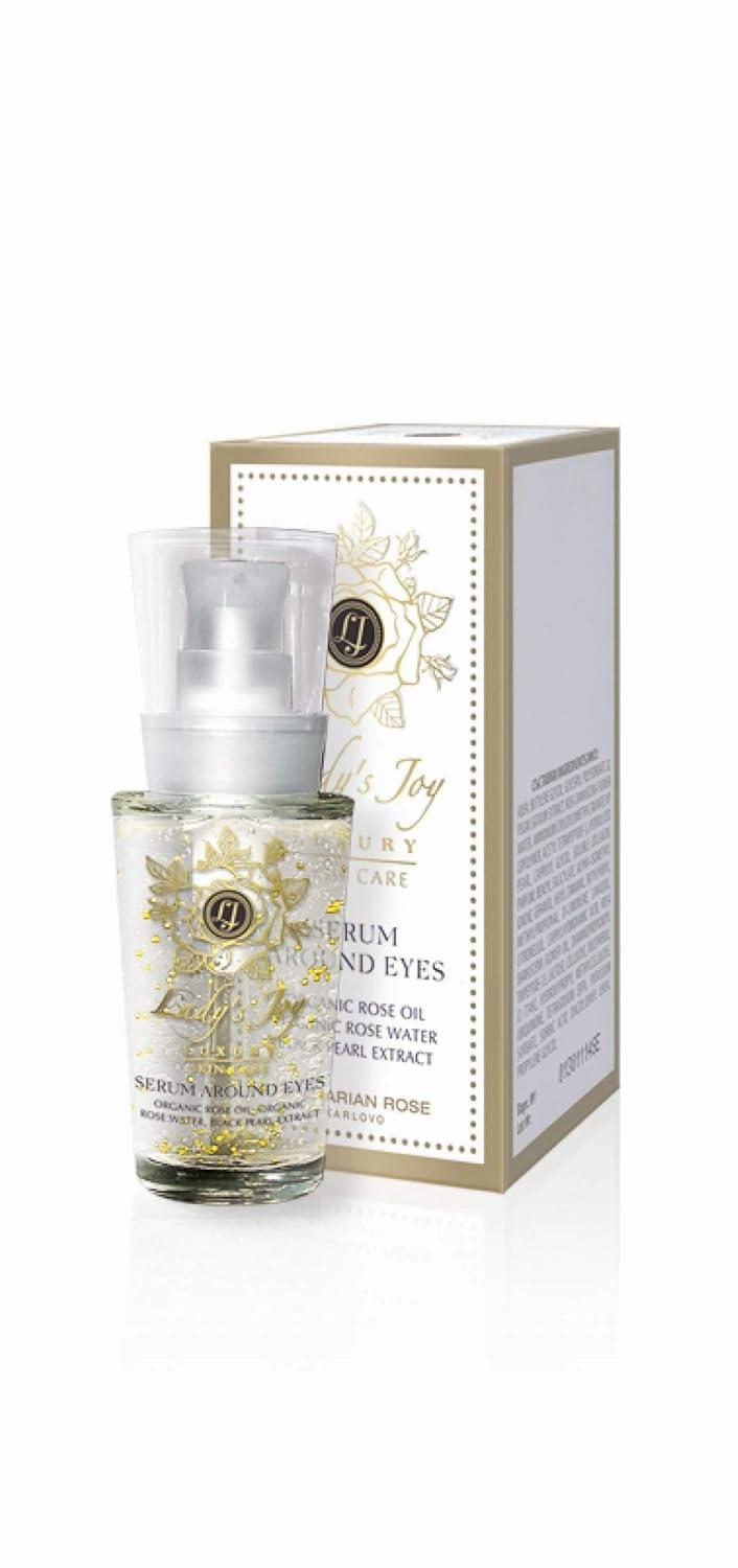 Bulgarian Rose / LADY ́S Joy Luxury Skin Care Serum for Eyes 30 ml with Organic Rose Oil, Organic Rose Water and Black Pearl Extract