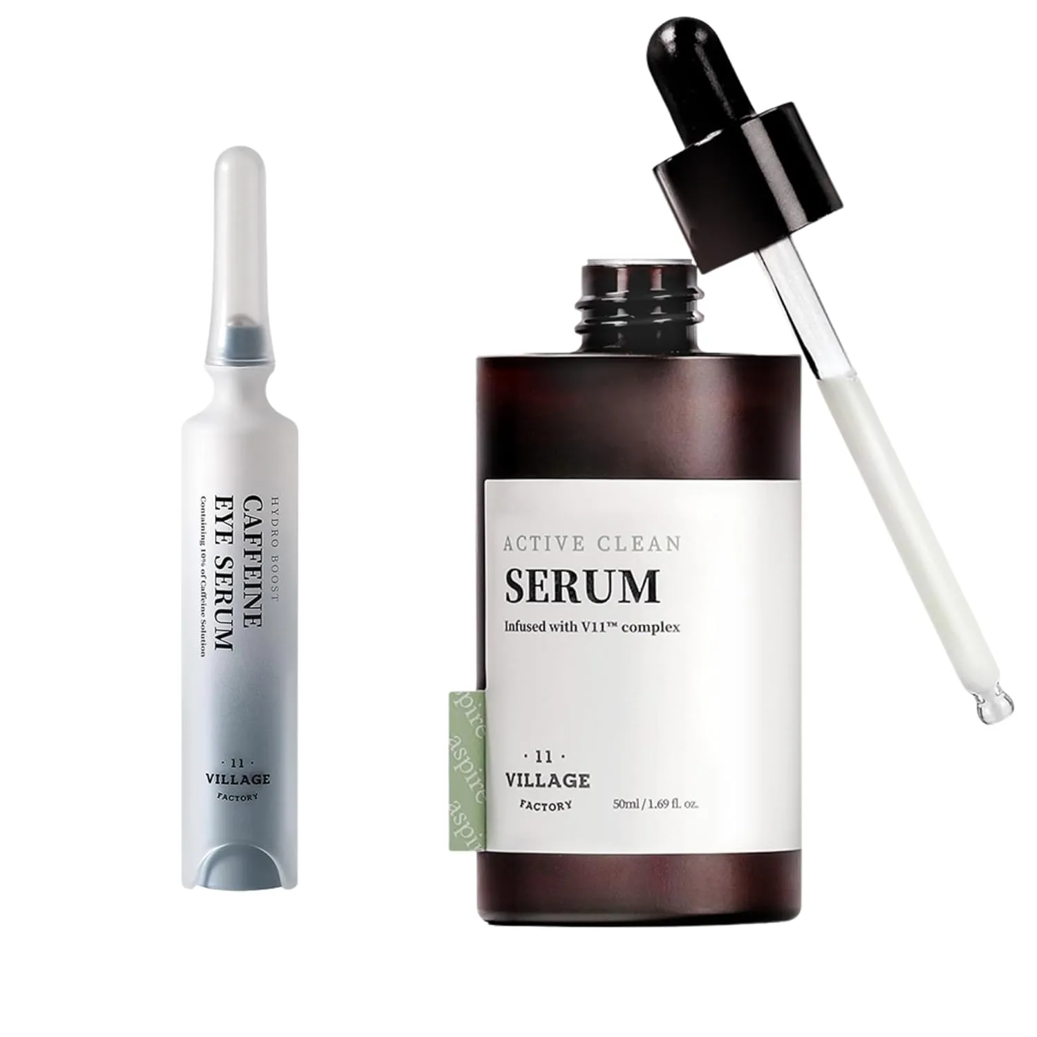 Bundle with Active Serum for Acne Treatment with natural ingredients and Hydro Boost Eye Serum with hyaluronic acid