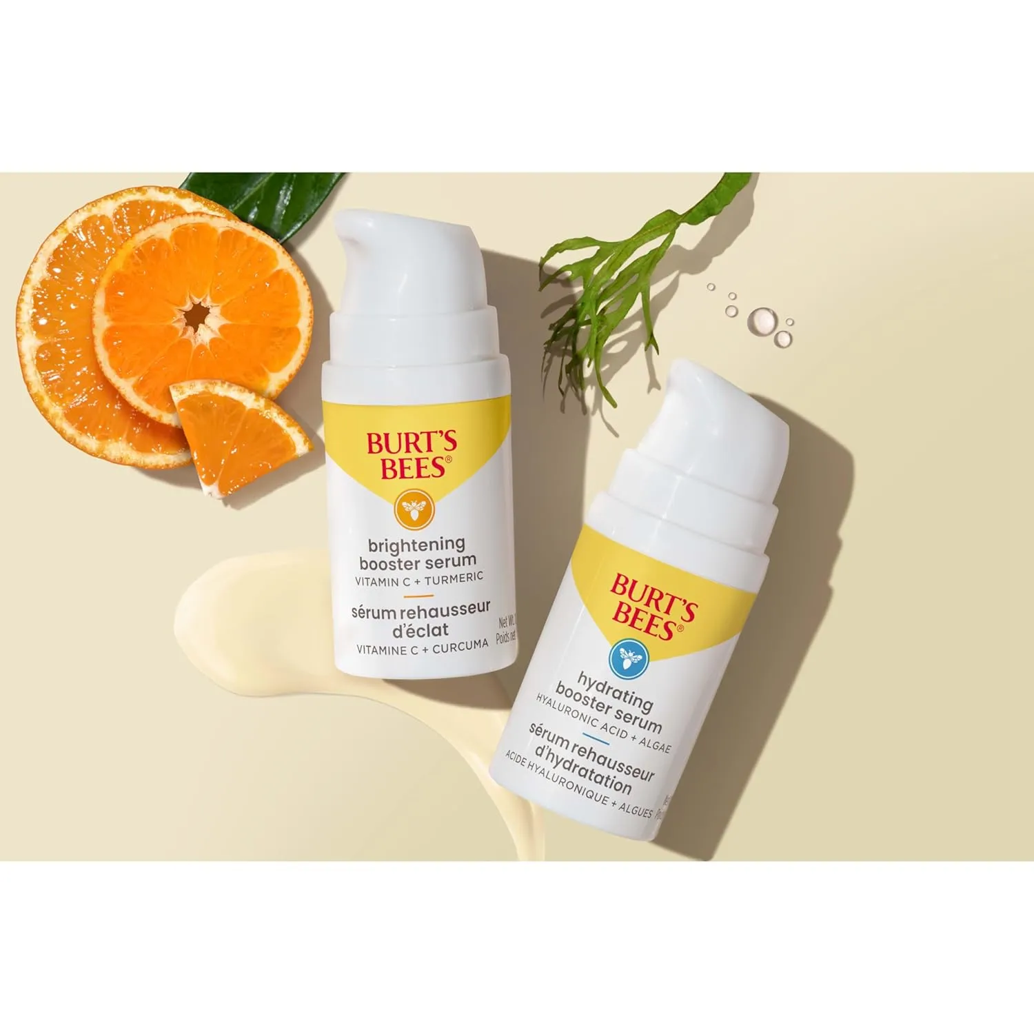 Burt's Bees Hyaluronic Acid Face Serum, Hydrates & Boosts Skin Naturally for Smoother, Glowing Skin Tone, Lightweight, with Algae - Hydrating Booster Facial Serum (1 oz)