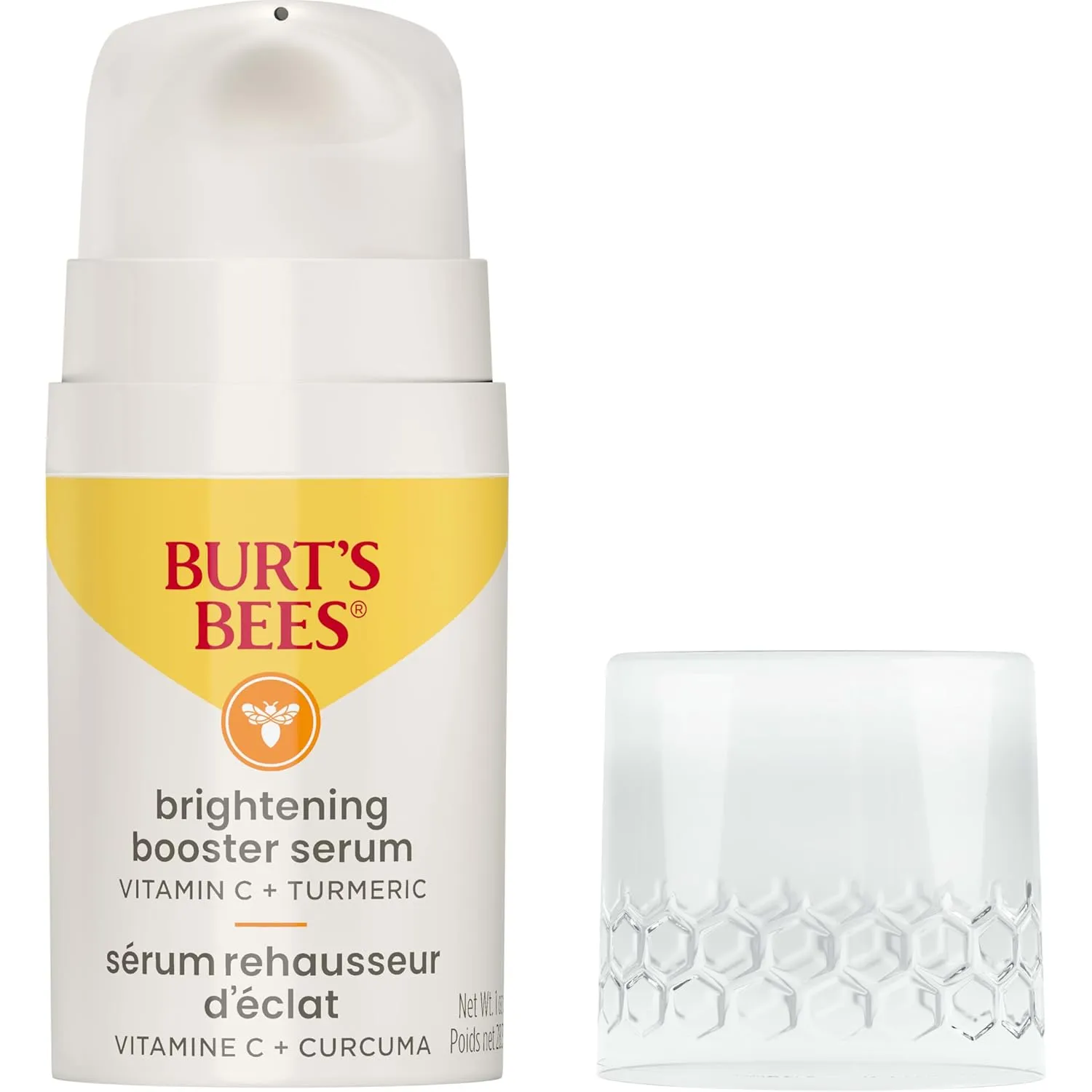 Burt's Bees Vitamin C Turmeric Face Serum, Mothers Day Gifts, Brightens Skin & Visibly Reduces Dark Spots, Fine Lines & Wrinkles, Naturally Hydrating, Lightweight - Brightening Booster (1 oz)