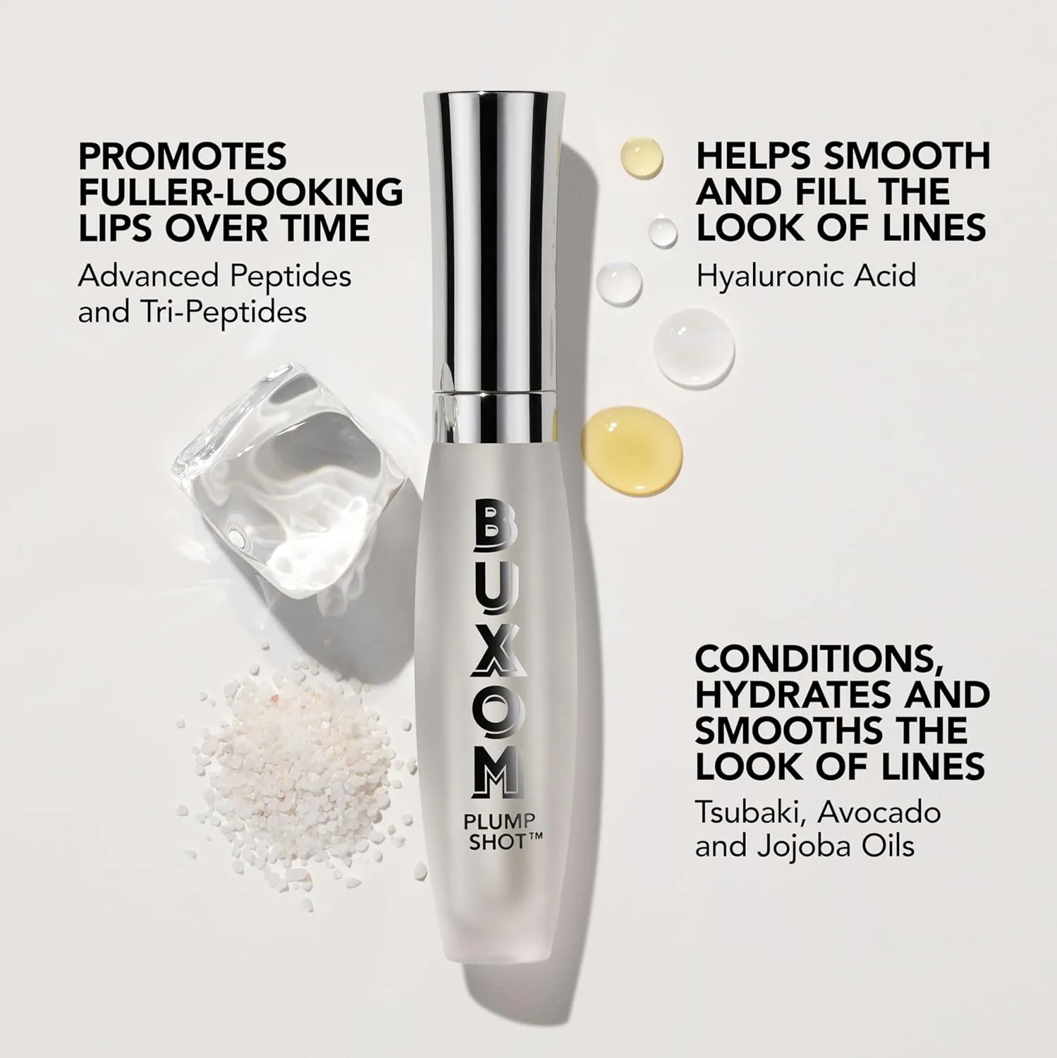 Buxom Plump Shot Peptide-Infused Lip Serum, Lip Plumping Gloss, Formulated with Advanced Peptides, Hyaluronic Acid, Avocado & Jojoba Oil