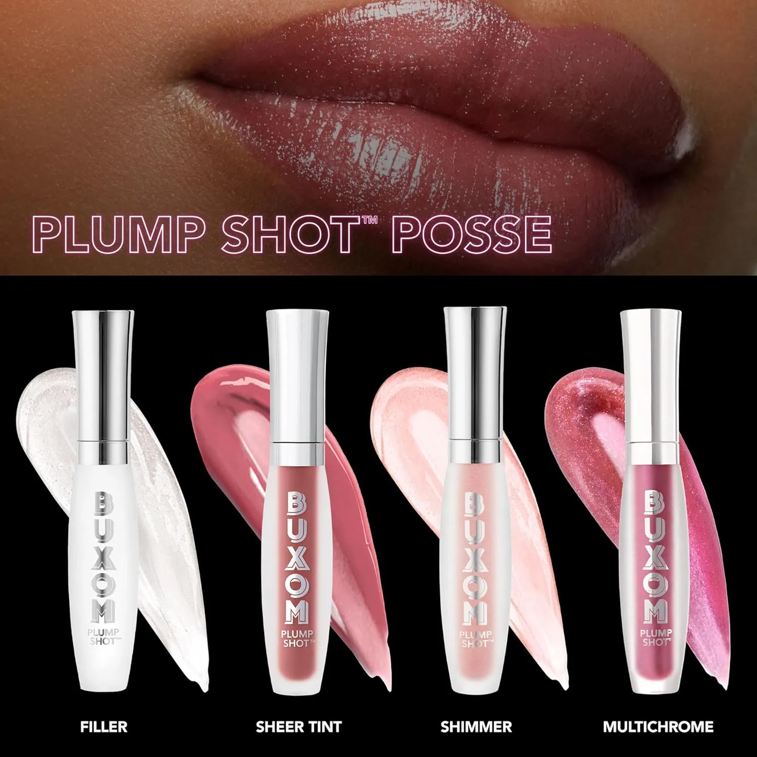 Buxom Plump Shot Peptide-Infused Lip Serum, Lip Plumping Gloss, Formulated with Advanced Peptides, Hyaluronic Acid, Avocado & Jojoba Oil