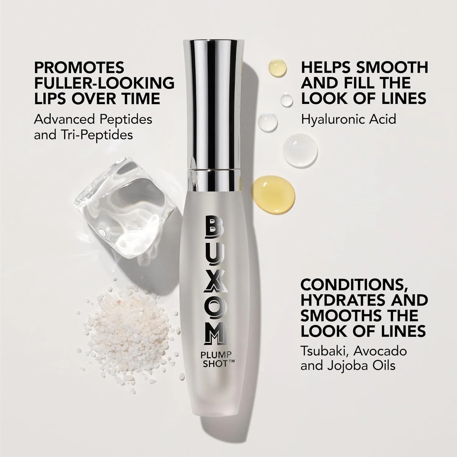 Buxom Plump Shot Peptide-Infused Lip Serum, Lip Plumping Gloss, Formulated with Advanced Peptides, Hyaluronic Acid, Avocado & Jojoba Oil
