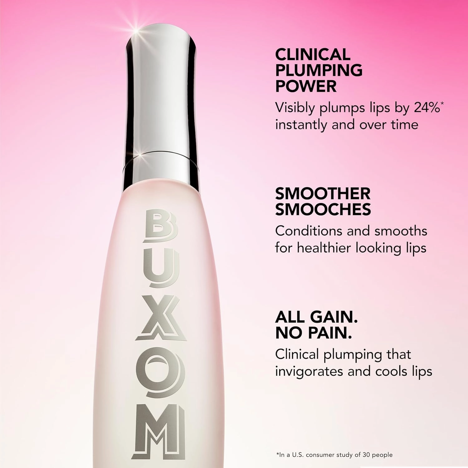 Buxom Plump Shot Peptide-Infused Lip Serum, Lip Plumping Gloss, Formulated with Advanced Peptides, Hyaluronic Acid, Avocado & Jojoba Oil