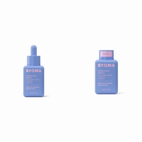 BYOMA Hydrating Serum & Refill Bundle - Moisturizing Facial Serum with Squalane, Glycerin & Ceramides - Hydrating for Glowing, Dewy Skin - 2 x 1.01 fl. oz