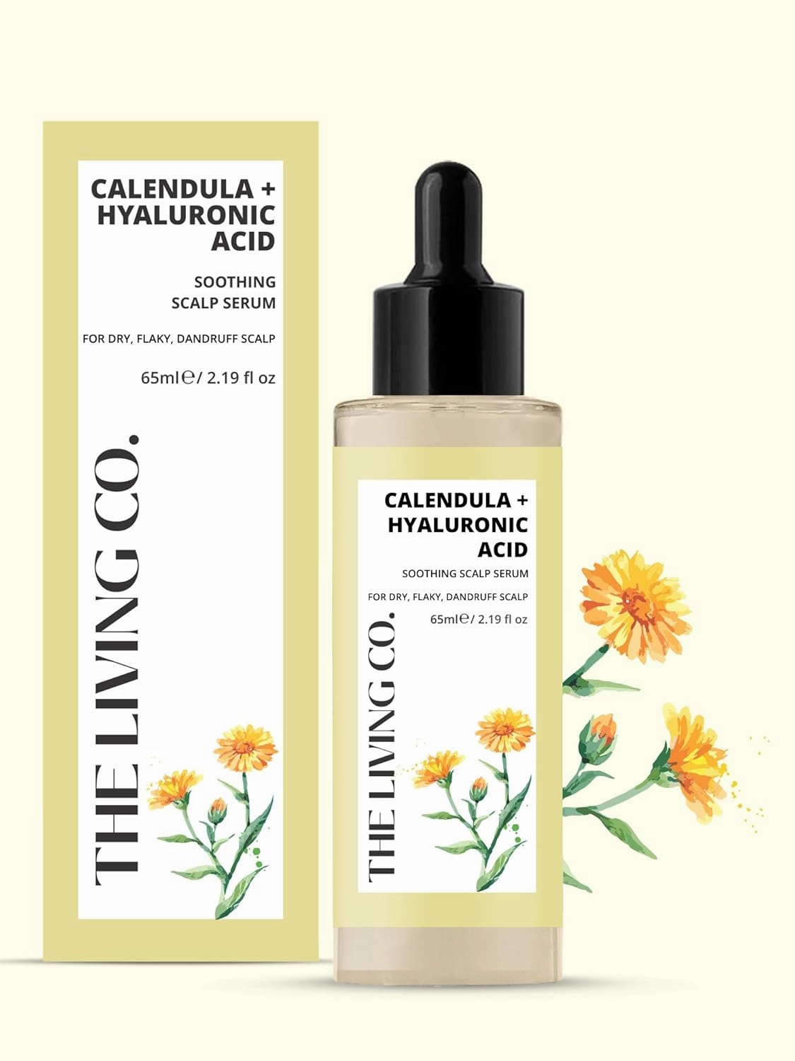Calendula   Hyaluronic Acid Soothing Scalp Serum 65ml For Dandruff, Flaky & Dehydrated Scalp.
