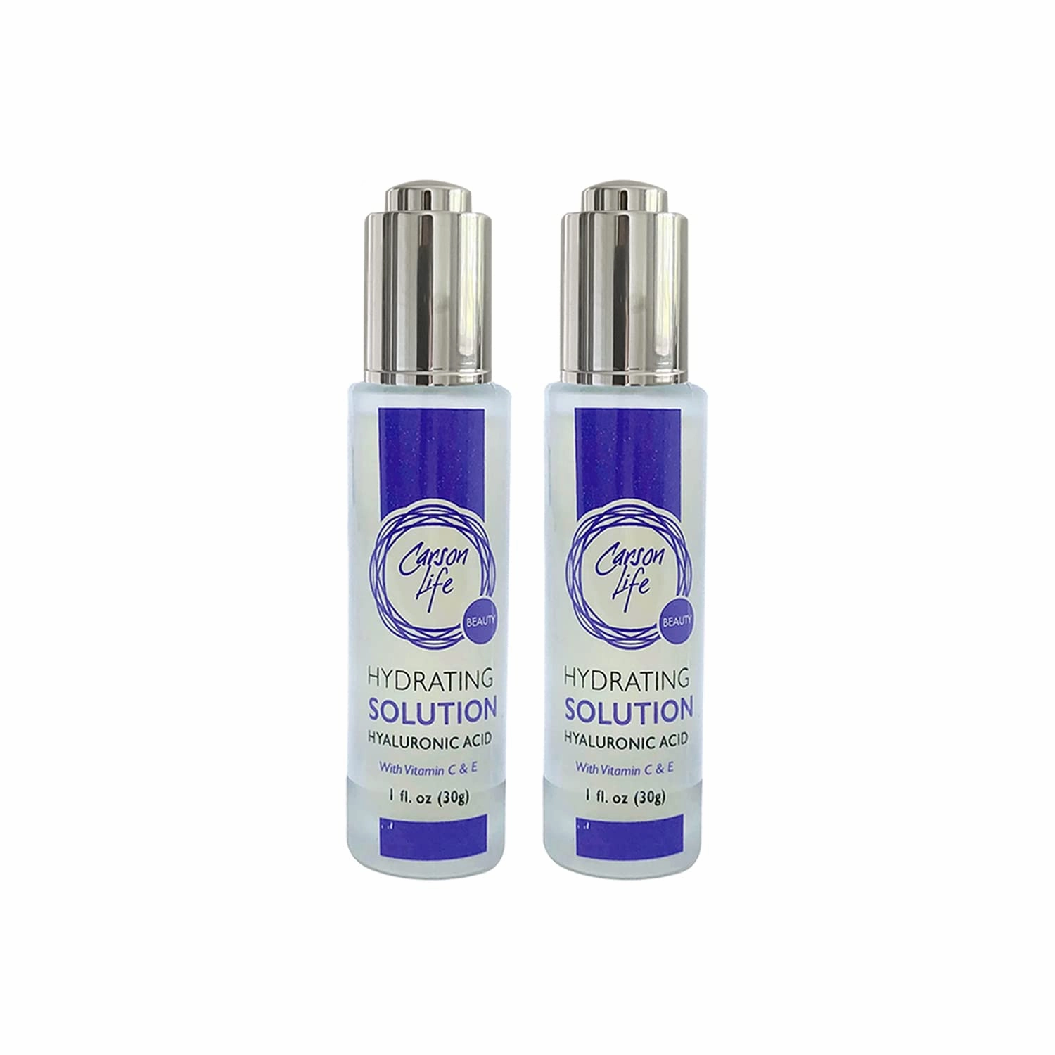 Carson Life Deep Hydration & Brightening Serum – Hyaluronic Acid, Vitamin C & E for Smooth, Healthy-Looking Skin - 2 Pack