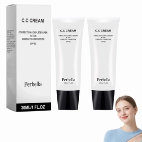 Cc Cream for Older Women, Cc Cream Self Adjusting for Mature Skin, cc cream for Covers Blemishes and Moisturizing, Suitable for All Skin Types (2PCS)