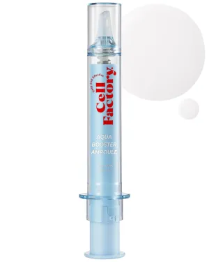 CELL FACTORY Aqua Booster Ampoule - Peptides 30,100ppm, Hydrating & Firming Serum with 8 Types of Hyaluronic Acid & & Squalane - Non-Sticky Refreshing Formula, Intensive Moisturization, 0.68 fl.oz.