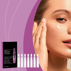 Ceramide Peptide Ampoule Serum, Anti-Aging Face Treatment with Collagen, 7 Vials