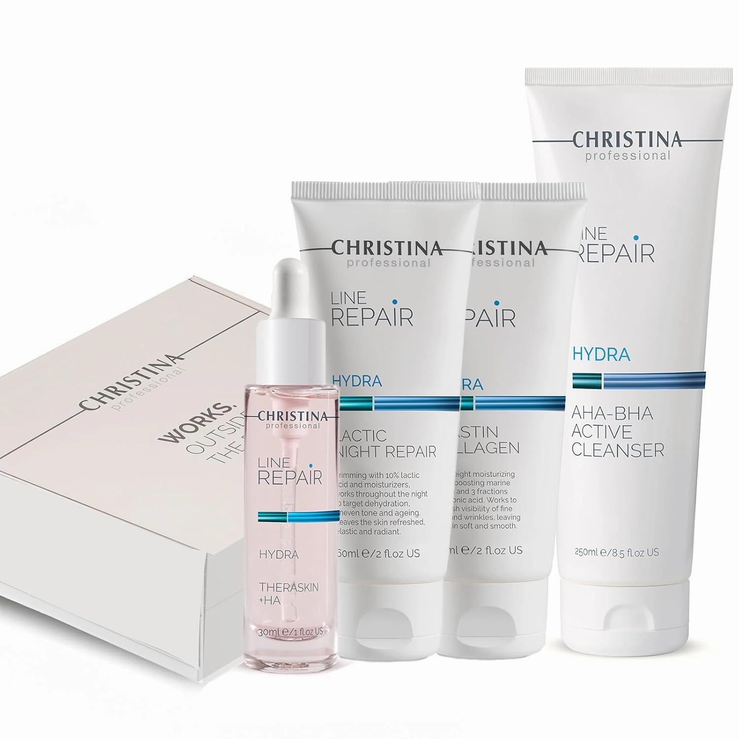 Christina Christmas Gift Box #4 Line Repair Hydra | Cleanser Serum Moisturizing Cream Night Cream