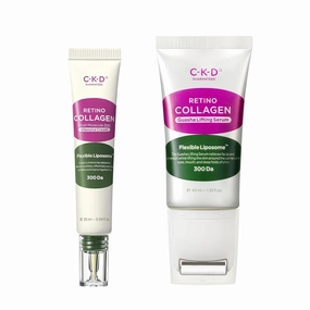 CKD Retino Collagen Anti-Aging Duo – Lifting Face Serum & Intensive Neck Cream for Wrinkle Reduction, Firming & Elasticity | Retinal   300-Dalton Collagen | Korean Skincare Set for Youthful