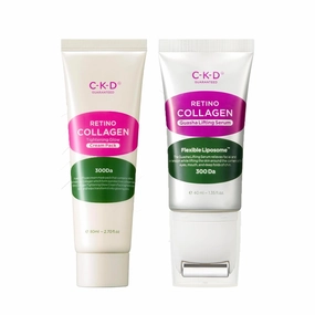 CKD Retinol Collagen Face Serum & Peel-Off Mask Set – Anti-Aging Skincare Bundle with Gua Sha Roller & Overnight Mask Firms, Tightens, Lifts & Hydrates for Wrinkle Reduction & Radiant Korean Skin Care