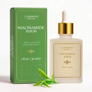 CLARIMOND Niacinamide Multi-Peptides Serum with Green Tea – 5% Niacinamide & Hyaluronic Acid for Hydration, Pore Refinement & Oil Control – Lightweight, Calming Formula for All Skin Types