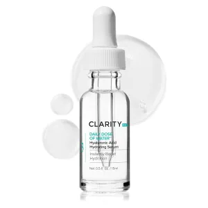 ClarityRx Daily Dose of Water Hyaluronic Acid Serum for Face, Daily Anti Aging Hydrating Serum Treatment for Dry, Dull Skin, Natural & Plant Based