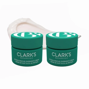 Clark's Botanicals Retinol Rescue Overnight Cream: Hyaluronic Acid & Patented Vitamin C, All Skin Types, Patented Time-Release Retinol, 60ml | 2oz (Pack of 2)