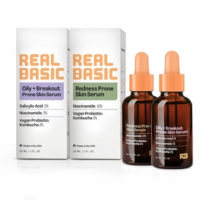 Clear It Up! Skin Duo - 2-PIECE SET Includes Skin Serum for Oily Skin and Breakouts 1 oz. AND Redness Prone Skin Serum 1oz.