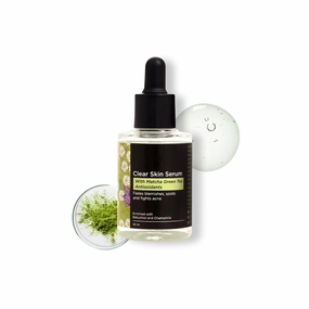 Clear Skin Serum With Matcha Green Tea, Niacinamide & Hyaluronic Acid | Controls Oil Production | Fades Dark Spots, Acne Marks & Pigmentation | Made In Korea 30Ml)