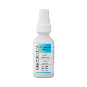 CLEARSTEM - CELLRENEW - Collagen Stem Cell Serum - Acne   Youthful Skin Face Serum - Hyaluronic Acid, Reishi, Aloe Vera - Facial Skin Care Products - Vegan, Gluten Free, Cruelty Free - 1 fl oz / 29ml