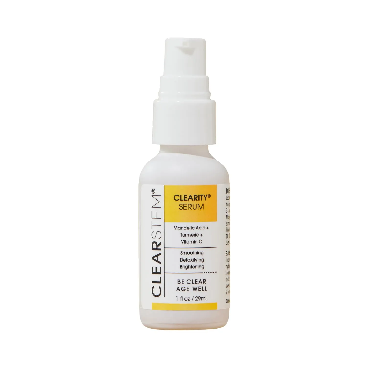 CLEARSTEM - CLEARITY The Blackhead Dissolver Mandelic Acid Serum - Vitamin C, Turmeric, Collagen Boost - All Skin Types - Facial Skin Care Products - Vegan, Gluten Free, Cruelty Free - 1 fl oz / 29ml
