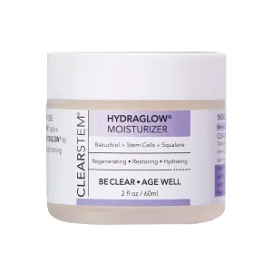 CLEARSTEM - HYDRAGLOW Stem Cell Moisturizer - Bakuchiol   Squalene - Youthful Skin Face Moisturizer - All Skin Types - Facial Skin Care Products - Vegan, Gluten Free, Cruelty Free - 2 fl oz / 60ml