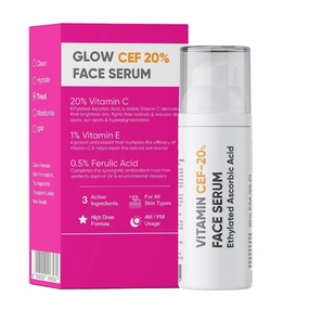 Co.sIQ, 20% Vitamin C Serum, 30ml | With Vitamin E & Ferulic Acid | Glowing & Brig Skin | Anti-Aging Serum for Wrinkles, Fine Lines & Dark Spots | All Skin Types | 30-Days Pack