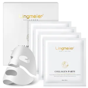 Collagen Face Mask, Real Collagen 80,000ppm for Elasticity, Skin Care with Hyaluronic Acid, Hyaluronic Acid Serum for Face, Original Hydrating Collagen Face Mask, 39g x4 Sheets