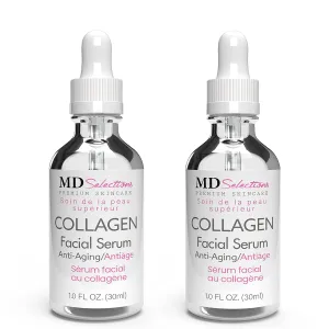 Collagen Serum with Facial Moisturizer - Peptide Collagen Serum for Face, Lifting, Plumping, & Firming Collagen Facial Serum Improves Elasticity, Reducing Acne (1 1 Fl Oz, 2-Pack)