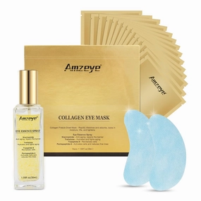 Collagen Freeze-Dried Mask for Instant Absorption, Hydration, and Firming   Eye Serum Spray with Niacinamide, Seaweed Extract, Peptide-6, and Peptide-4 for Youthful Radiance