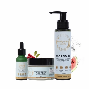 Combo- Project Moonlight | Sulphate Free Face Wash   Firming Serum   Brightening Night Cream | Collagen boosting, oil balancing |Unisex (Pack of 3)
