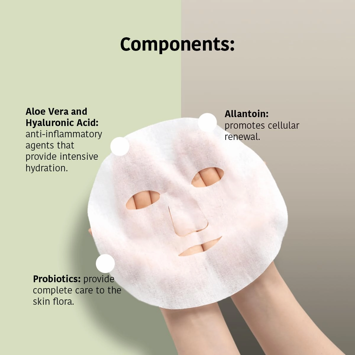 Comforting & Hydrating Tissue Face Mask with Aloe Vera | 5 Pack | Aftersun Effect | 96% Natural Ingredients