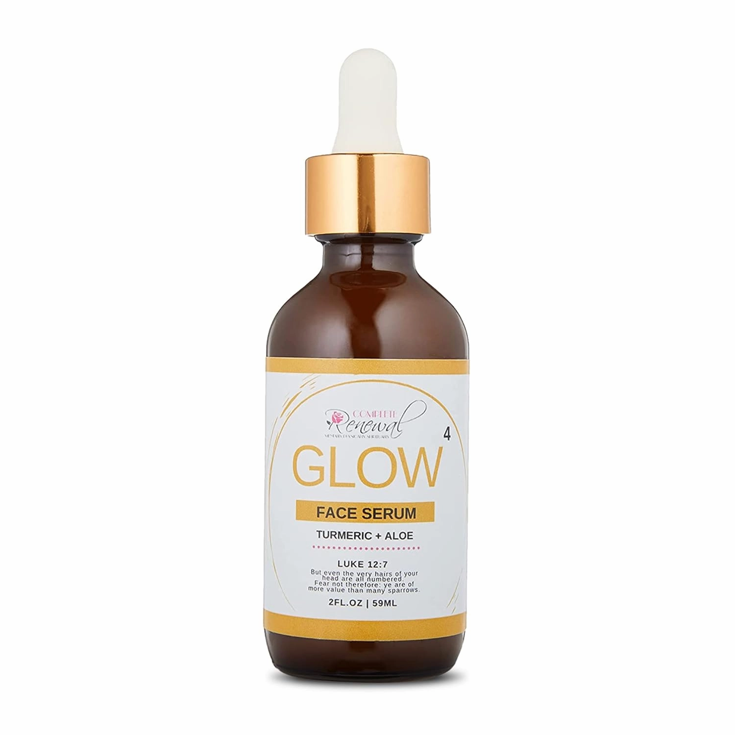 Complete Renewal - GLOW Face Serum, Vitamin C Serum for Face, Hydrating & Brightening Serum for Face, Turmeric Serum for Dark Spots, Fine Lines, & Wrinkles, 2 fl oz