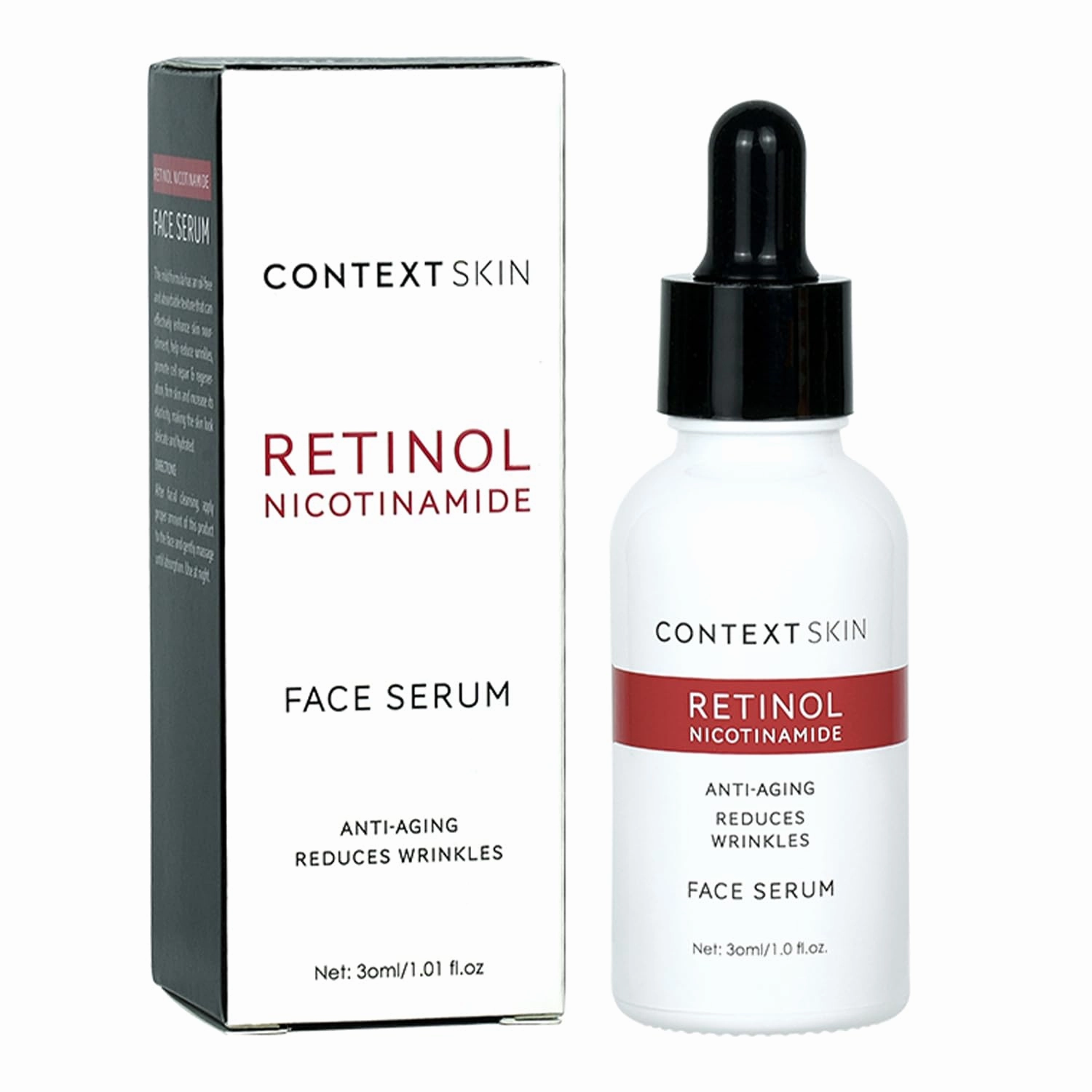 Context Skin Retinol Face Serum – Retinol Serum for Face Anti Aging, Anti-Wrinkle Formula to Smooth Fine Lines, Enhance Firmness & Restore Radiance, Hydrating Night Treatment for Even Skin - 1 Fl oz