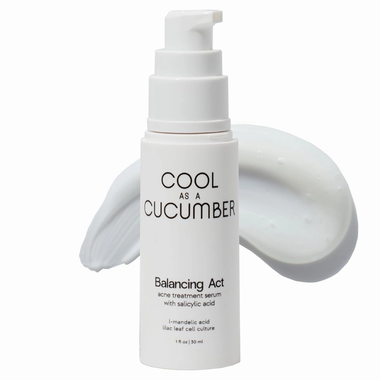 Cool as a Cucumber Balancing Act Gentle Exfoliating Face Serum, Acne Treatment with Mandelic Acid, Salicylic Acid, Vitamin B3 for Clear Skin, Vegan, Fragrance Free, Non Comedogenic, Oil Free, 1 FL Oz