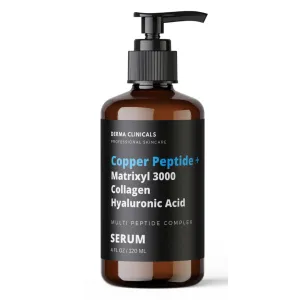 Copper Peptide   Matrixyl 3000, Collagen, Hyaluronic Acid Serum for face, Multi Peptide Firming and Plumping Serum, Anti-Wrinkle, Anti-Aging Face Serum - 4oz