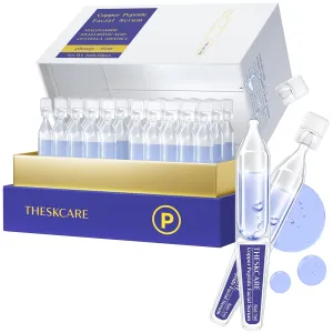 Copper Peptide Serum Ampoule for Face with Niacinamide & Hyaluronic Acid to Hydrate Skin, Reduce Wrinkles and Plump Skin,30 Ampoules