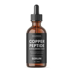 Copper Peptide Serum with Hyaluronic Acid, Hydrating Peptide serum for face, Wrinkles, Fine Lines, Anti Aging Facial Serum - 2oz
