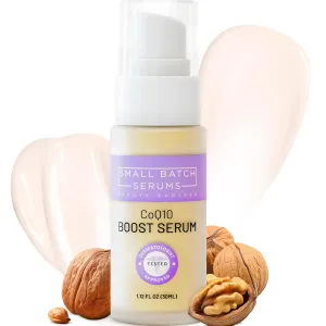 CoQ10 Pure Boost Glowing Face Serum - Coenzyme Q10 Serum with Hyaluronic Acid & Vitamin E for Enhanced Anti Aging Skin Care - Hydrating Hyaluronic Acid Facial Serum - Made in USA